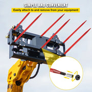 Load image into Gallery viewer, Amocart Hay Spear Bale Spear Capacity Spike Quick Attach Square Hay Red Coated Forks Hex Nut  Sleeve for Bucket Tractor Loader
