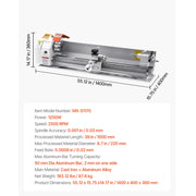 Load image into Gallery viewer, Amocart 8.7 x 39 in Bench Power Metal Lathe Automatic Feed Variable Speed 1250W Brushless Motor for Processing Precision Parts
