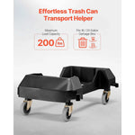 Amocart 200lbs Trash Can Dolly Slim Roller Base with 4 Lockable Wheels Rolling Plastic Bin Barrel Cart Fit 16/23 Gal Containers