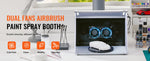 Amocart Airbrush Spray Booth Portable Hobby Airbrush Paint Spray Booth Kit with 4 LED Light Powerful Dual Exhaust Fans