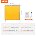 Amocart Welding Screen with Frame 6' x 6' Welding Curtain Screen Flame-Resistant Vinyl Welding Protection Screen