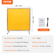 Bild in Galerie-Viewer laden, Amocart Welding Screen with Frame 6' x 6' Welding Curtain Screen Flame-Resistant Vinyl Welding Protection Screen
