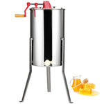 SucceBuy Manual Honey Stainless Steel Beekeep Extractor Honeycomb Drum Spinner with Lid Adjustable Apiary Centrifuge Equipment