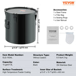 SucceBuy 10 Gal Fryer Grease Bucket Carbon/Stainless Steel Rust-Proof Coat Transport Container Lock Clips Filter Bag for Hot Oil