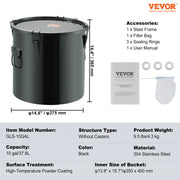 Charger l'image dans la visionneuse de galerie, Amocart 10 Gal Fryer Grease Bucket Carbon/Stainless Steel Rust-Proof Coat Transport Container Lock Clips Filter Bag for Hot Oil
