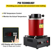 Charger l'image dans la visionneuse de galerie, Amocart 1350W Gold Melting Furnace with 1 kg and 3 kg Ceramic Crucible Ingot Die for Processing of Gold Silver Aluminum Copper
