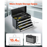 Amocart 20.5in Metal Tool Box Portable 4-Drawers Tool Chest with Drawers Locking Multi-Function Tool Organizer for Workshop