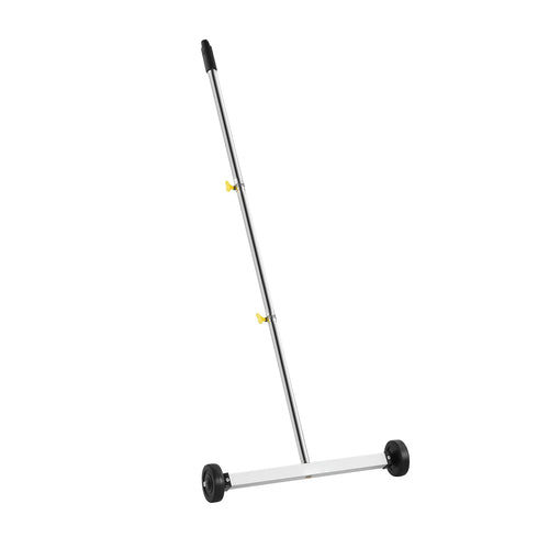 SucceBuy Magnetic Sweeper with Wheels 17 inch 10 lbs Load Capacity with Adjustable Handle, Pick Up Nails and Screws for Garages