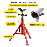 Amocart Pipe Holding Stand with Roller Head V-Head Folding Tripod Jack 12 inch Capacity Pipe working Supporting Clamped Tool