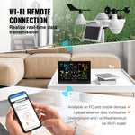 SucceBuy 7-in-1 Wi-Fi Weather Station, 7.5 in Color Display Solar Wireless Outdoor Sensor Alarm Alerts for Temperature Humidity