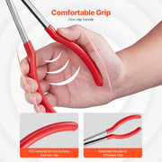 Charger l'image dans la visionneuse de galerie, Amocart 5-Piece Needle Nose Pliers 11 in Long Needle Nose Pliers Set Diagonal Cutting Pliers 45°/90° Bent Round Nose Plier
