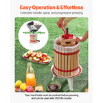 SucceBuy 4.75 Gal/18L Fruit Wine Press Solid Wood Basket w/ 8 Blocks Heavy Duty Manual Juice Maker with Handle for Kitchen Home