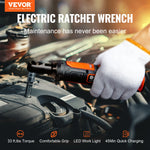 SucceBuy 3/8  Cordless Electric Ratchet Wrench Set 12V 33 Ft-lbs Power Ratchet Tool Kit 45-Min Fast Charge 2-Pack 2.0Ah Battery