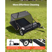 Load image into Gallery viewer, Amocart 52 in Tow Behind Lawn Sweeper 26 cu.ft. Yard Sweeper Adjustable Sweeping Height with Dumping Rope for Grass Clippings
