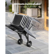 Bild in Galerie-Viewer laden, Amocart 150LBS Folding Chair Rack Metal Chair Storage Cart with Rubber Wheels Push-Style Chair Holder for Stacking 10 Chairs
