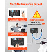 Load image into Gallery viewer, Amocart Manual EV Charging Switch for Dryer &amp; EV 24A Max 240V with Circuit Breaker Real-Time Display Hand-Operated Selector ETL
