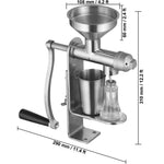 SucceBuy Manual Oil Press Machine Stainless Steel Oil Extractor Machine Detachable Presser for Effortless Cleaning Household