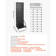 Bild in Galerie-Viewer laden, Amocart Standing Pegboard Display with Casters &amp; 30 Hooks Thickened Steel Peg Board Panel for Retail Store Jewelry Shop
