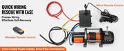 Charger l'image dans la visionneuse de galerie, Amocart 6000lbs Electric Winch Car Truck Winch with 1/4 in 55 ft Synthetic Rope Wireless/Wired for Towing SUV Jeep Trailer Boat
