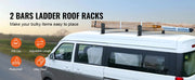 Charger l'image dans la visionneuse de galerie, Amocart Van Roof Ladder Rack 2/3 Bars Alloy Steel Roof Racks 500/750 LBS Capacity Rain-Gutter Roof Rack Van Ladder Rack for Van
