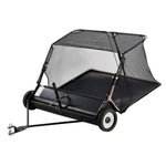 Amocart 52-inch Lawn Sweeper Tow Behind 26cu.ft. Large Pull Behind Heavy Duty Leaf Grass Collector for Picking Up Debris Grass