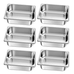 SucceBuy 2 4 6Pack Stainless Steam Hotel Pan 1/2 Size Table Steam Pan 2.5-6inch Deep Anti Jam Restaurant Supplies Catering