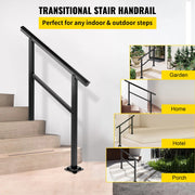 Bild in Galerie-Viewer laden, Amocart Outdoor Handrail 165LBS Load Aluminum  36 x 35\" Outdoor Stair Railing  Handrail Fits 2-3 Steps with Screw K for Home
