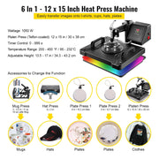 Bild in Galerie-Viewer laden, Amocart 5 6 8 in 1 Heat Press Machine T shirt Heat Transfer Printer Muntifunctional Sublimation For Mug/Latte Mug/Plate/Bottle
