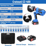 EZ-300 EZ-400 Electric Hydraulic Plier w Battery Handheld Rechargeable Cable Copper Aluminum Terminal Crimping Tool & 12Set Mold