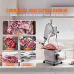 Amocart Commercial Electric Meat Bone Saw Machine 1500W Stainless Steel Blade Bone Bandsaw Machine Workbench Countertop Bone