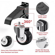 Load image into Gallery viewer, Amocart 165 lbs 2.5" Set of 4 Workbench Caster Wheels Side Mounted Retractable Stepdown Wheel 360° Swivel for Tables Equipment
