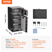 Load image into Gallery viewer, Amocart Single Door 4.0 cu.ft Safe Box w/ Key Lock Password &amp; Fingerprint Safe Lock Box with Fireproof Bag Key Rack &amp; LED Light
