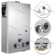 Load image into Gallery viewer, 6L-25L Tankless Gas Water Heater - Instant Heating System for Home &amp; Outdoor (LPG/NG Dual Fuel, Energy Saving Design）
