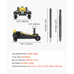 SucceBuy 3 Ton Floor Jack Aluminum & Steel Racing Floor Jack with Dual Pistons Quick Lift Pump Hydraulic Car Lift for SUV Pickup