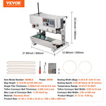 Amocart Continuous Bag Band Sealing Machine Vertical Sealer with Digital Temperature Control for 0.02-0.8 mm Plastic Bags Films