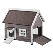 Bild in Galerie-Viewer laden, Amocart Outdoor Cat House 22"x30"x26" Weatherproof Feral Cat Shelter for Multiple Cats Outdoor Wooden Cat House with Side Door
