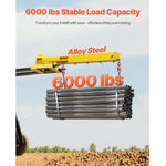 SucceBuy 6000lbs Adjustable Forklift Jib Boom Crane Manual Telescoping Boom Extends Up to 56.1 in Mobile Crane for Warehouse