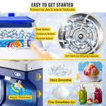 SucceBuy 120/200KG/H Electric Ice Shaver Branch Crusher Chopper Smoothie Blender Granizing Machine Shredder Snow Cone Cube Maker