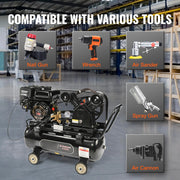 Bild in Galerie-Viewer laden, Amocart 7HP/15HP Gas Power Air Compressor 10/20/30 Gallon Air Compressor Tank 115PSI Max Pressure for Construction Workshop
