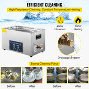Bild in Galerie-Viewer laden, 【Premium】Amocart 22L Ultrasonic Cleaner 28/40khz Dual Frequency Ultrasonic Cleaner 304 Stainless Steel w/ Heater Timer for Jewe
