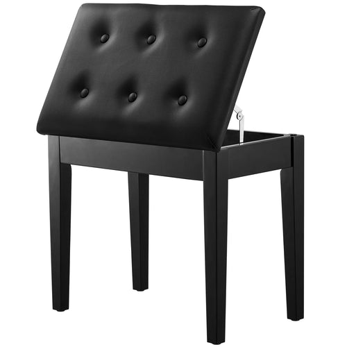SucceBuy Piano Use Chair, Piano Bench with High-Density Padded Cushion & Storage Compartment Wooden Piano Bookcase Stool Seat