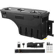 Charger l'image dans la visionneuse de galerie, SucceBuy Truck Bed Storage Box Passenger Side Lockable Lid Waterproof ABS Wheel Well with Password Padlock Tool Box for Trucks

