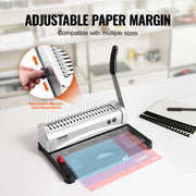 Bild in Galerie-Viewer laden, Amocart Binding Machine Comb Binding Machine 21Holes Binding 450 Sheets Book Binder Machine with 100 PCS 3/8'' Comb Binding Spines
