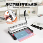 SucceBuy Binding Machine Comb Binding Machine 21Holes Binding 450 Sheets Book Binder Machine with 100 PCS 3/8'' Comb Binding Spines