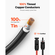 Charger l'image dans la visionneuse de galerie, Amocart Solar Panel Extension Cable 20FT Black + 20FT Red / 30FT Black + 30FT Red / 50FT Black + 50FT Red / 100FT Black + 100FT Red 10AWG with Female &amp; Male Waterproof Connectors 6mm² PV Cable for Home Ship
