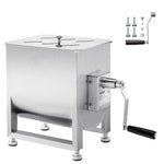 SucceBuy 10 20 30 40L Manual Meat Mixer Fixed Tank Meat Processing Equipment Sausage Mixer Machine with Lid Handle Gear Reducer