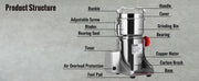 Bild in Galerie-Viewer laden, Amocart 150-2500g Electric Grain Mill Grinder Commercial Swing Spice Grinders for Dry Herbs Grains Spices Cereals Coffee Corn
