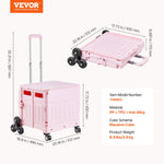 SucceBuy 150lbs Stair Climbing Cart 65L Foldable Utility Hand Cart with Wheels Collapsible Crate RollingCart for Shopping Office