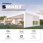Customized Waterproof Sunshade Glass Sliding Outdoor Pergola Aluminum Motorized Louvered Pergola with Motorized Roof