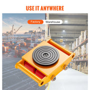 Charger l'image dans la visionneuse de galerie, Amocart 6/8/12T Machinery Skate Dolly Industrial Mover with 4 PU Wheels &amp; 360° Non-Slip Cap for Warehouse Workshop Factory
